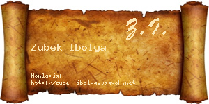 Zubek Ibolya névjegykártya